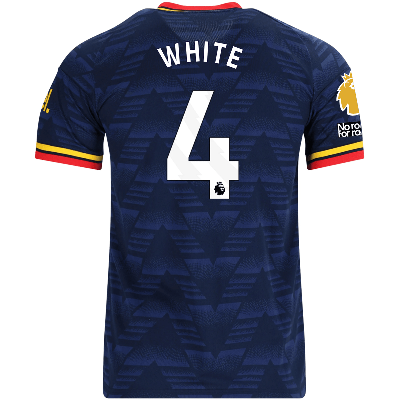 adidas Men's Arsenal Ben White Away Jersey EPL + No Room For Racism Patches 26/27 (Navy/Yellow) | SoccerWearhouse