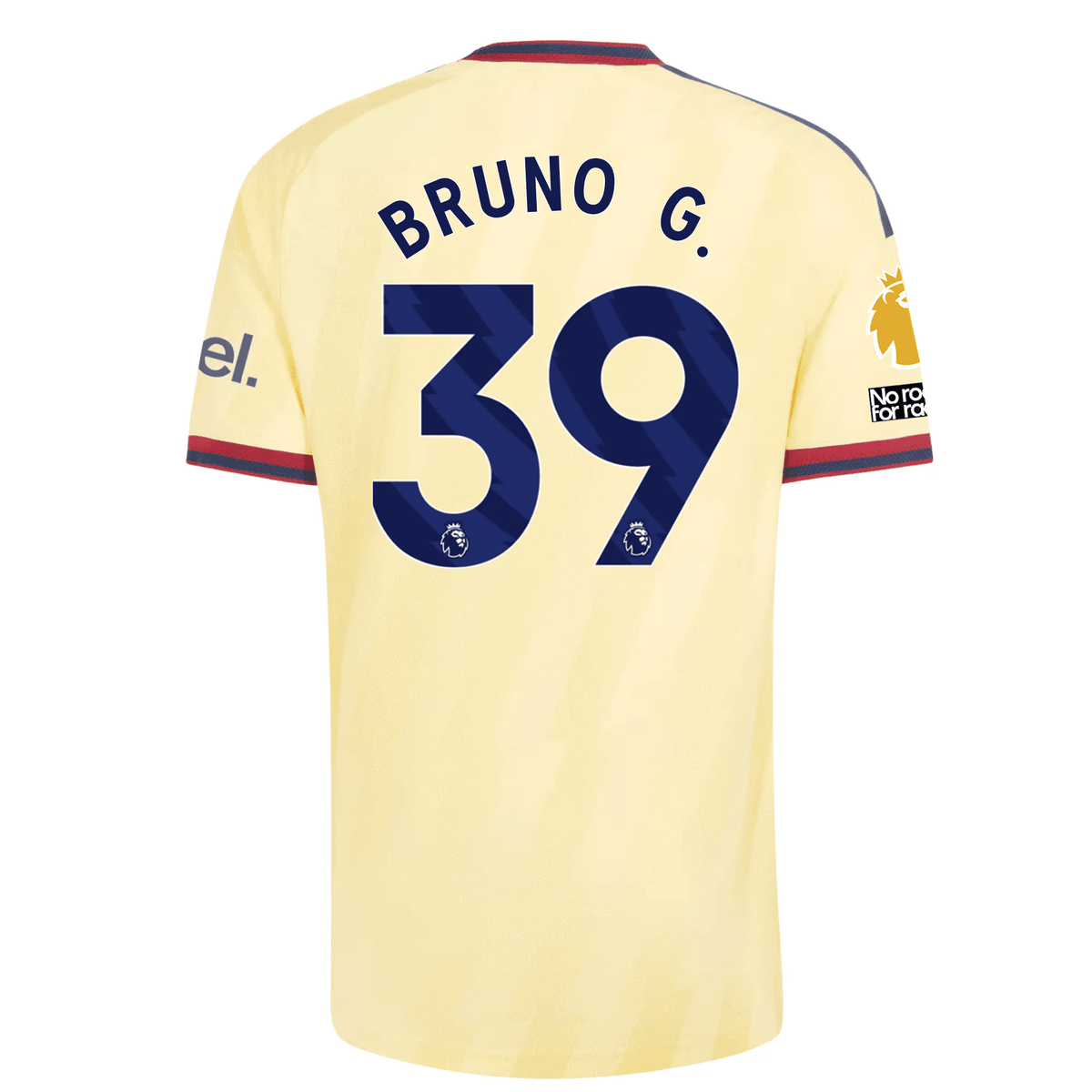 adidas Mens Arsenal Bruno Guimarães Authentic Third Jersey w/ EPL + No Room For Racism 26/27 (Yellow) | SoccerWearhouse