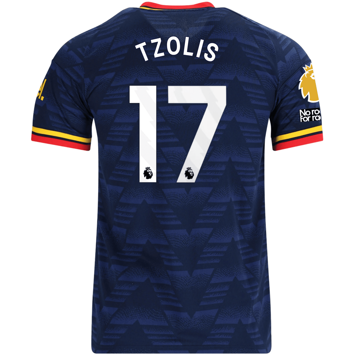 adidas Men's Arsenal Christos Tzolis Away Jersey EPL + No Room For Racism Patches 26/27 (Navy/Yellow) | SoccerWearhouse