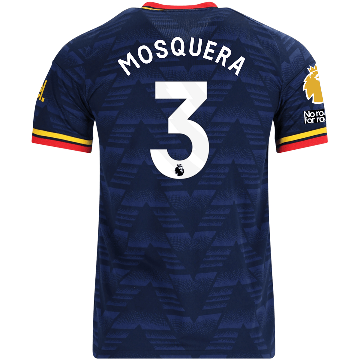 adidas Men's Arsenal Cristhian Mosquera Away Jersey EPL + No Room For Racism Patches 26/27 (Navy/Yellow) | SoccerWearhouse