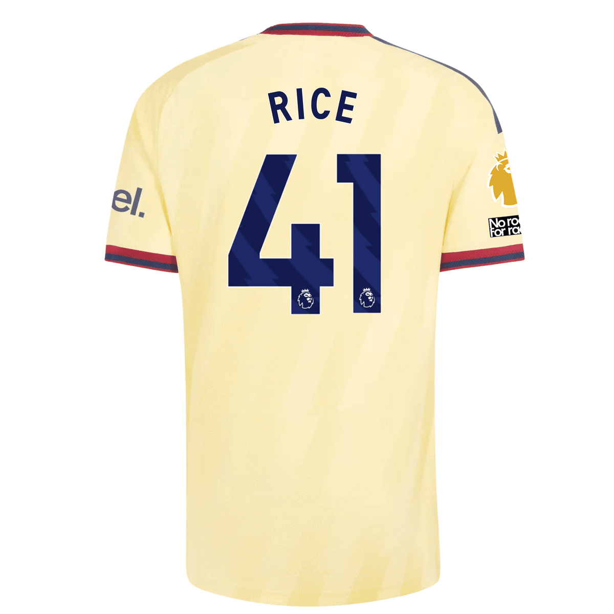adidas Mens Arsenal Declan Rice Authentic Third Jersey w/ EPL + No Room For Racism 26/27 (Yellow) | SoccerWearhouse