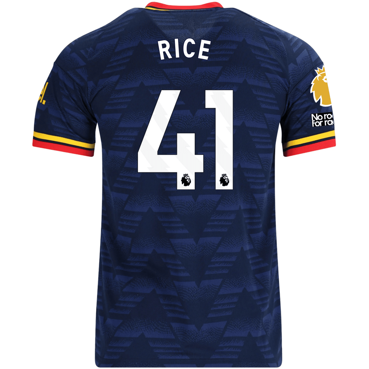 adidas Men's Arsenal Declan Rice Away Jersey EPL + No Room For Racism Patches 26/27 (Navy/Yellow) | SoccerWearhouse