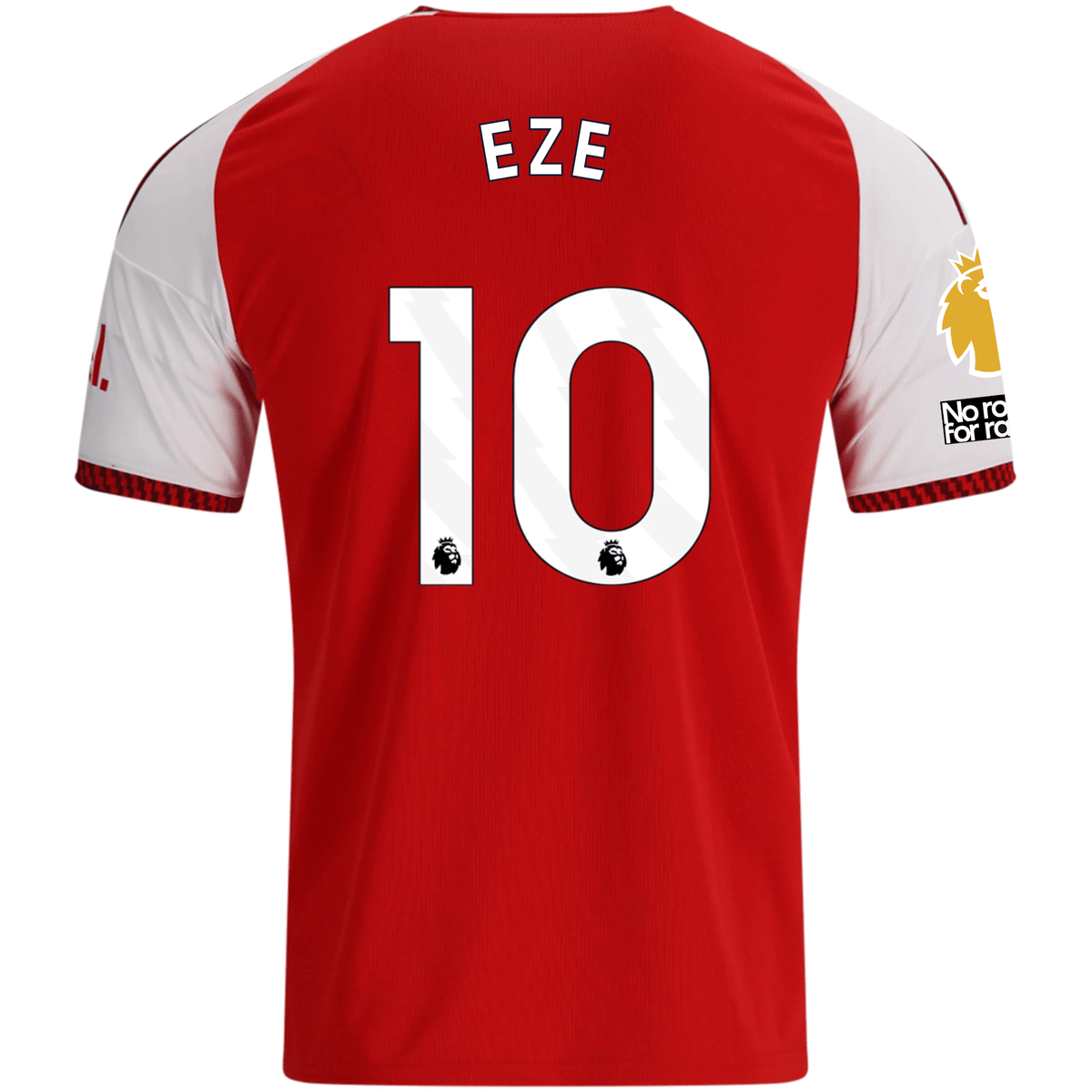 adidas Mens Arsenal Eberechi Eze Home Jersey w/ EPL + No Room For Racism Patches 26/27 (Red) | SoccerWearhouse