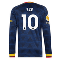 adidas Mens Arsenal Eberechi Eze Long Sleeve Authentic Away Jersey w/ EPL + No Room For Racism Patches 26/27 (Navy)