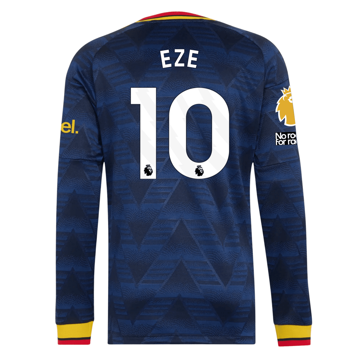 adidas Mens Arsenal Eberechi Eze Long Sleeve Authentic Away Jersey w/ EPL + No Room For Racism Patches 26/27 (Navy) | SoccerWearhouse