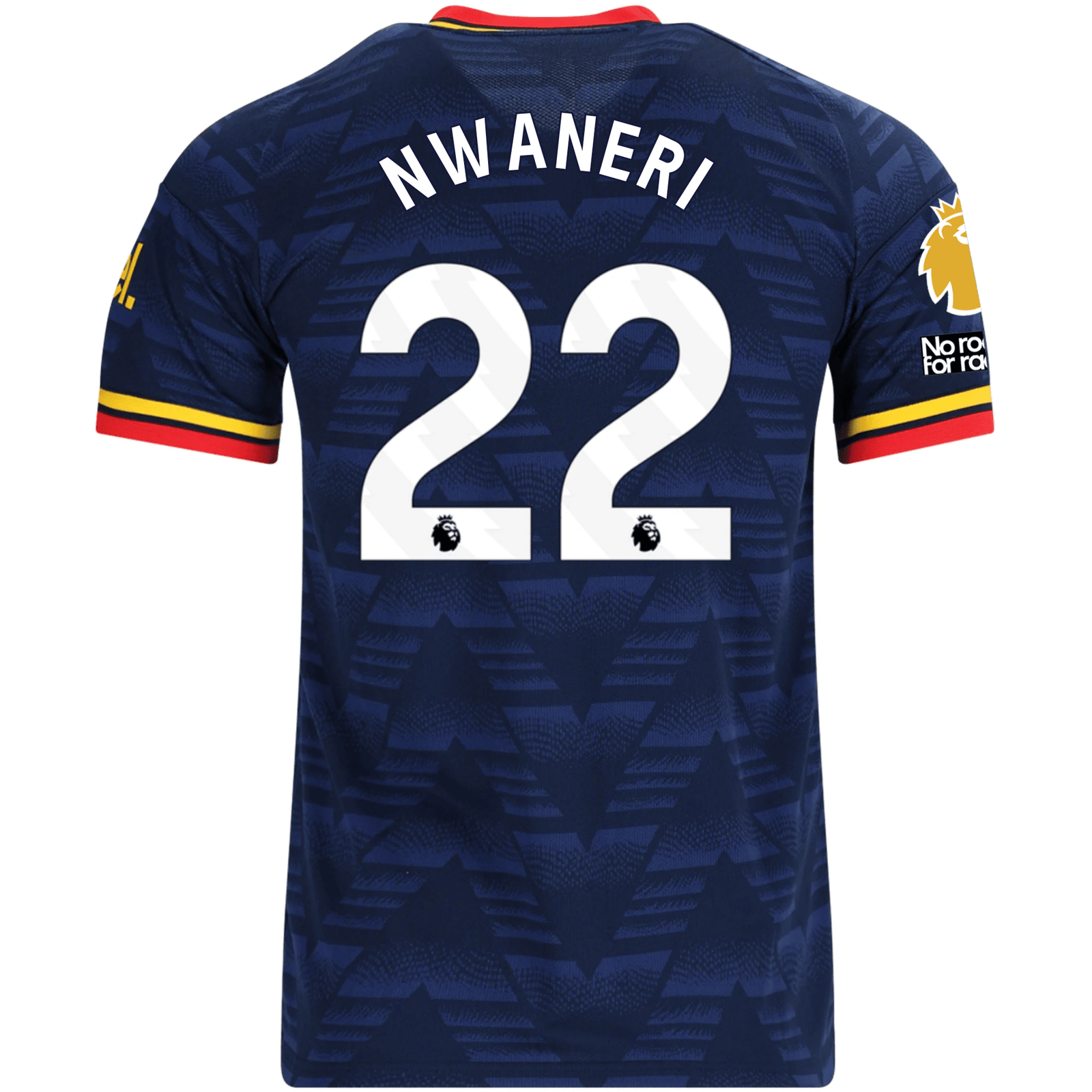 adidas Men's Arsenal Ethan Nwaneri Away Jersey EPL + No Room For Racism Patches 26/27 (Navy/Yellow) | SoccerWearhouse