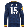 adidas Mens Arsenal Ezri Konsa Long Sleeve Authentic Away Jersey w/ EPL + No Room For Racism Patches 26/27 (Navy)