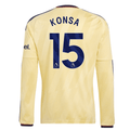adidas Mens Arsenal Ezri Konsa Long Sleeve Third Jersey w/ EPL + No Room For Racism Patches 26/27 (Yellow)