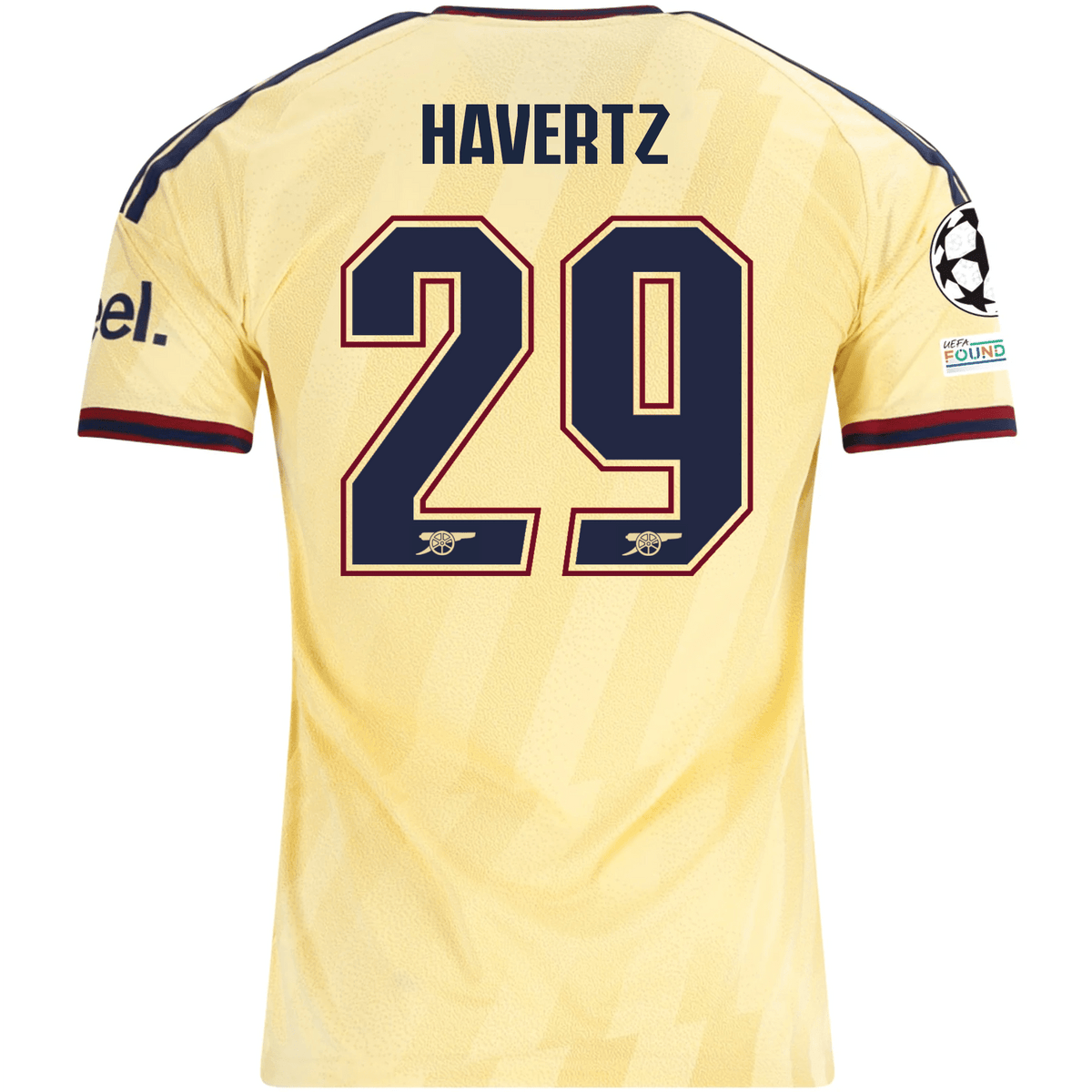 adidas Men's Arsenal FC Kai Havertz Third Jersey w/ Champions League Patches 26/27 (Yellow) | SoccerWearhouse