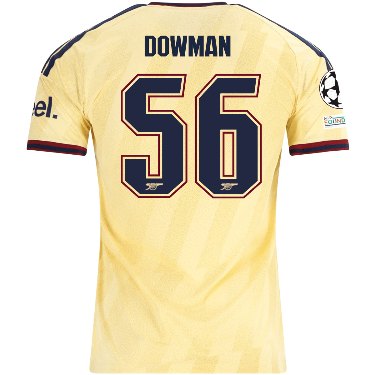 adidas Men's Arsenal FC Max Dowman Third Jersey w/ Champions League Patches 26/27 (Yellow) | SoccerWearhouse