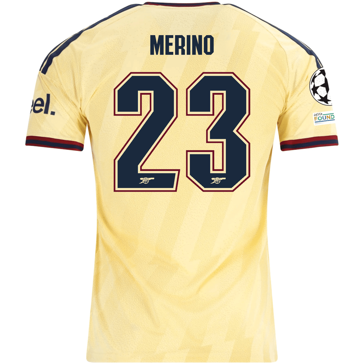 adidas Men's Arsenal FC Mikel Merino Third Jersey w/ Champions League Patches 26/27 (Yellow) | SoccerWearhouse