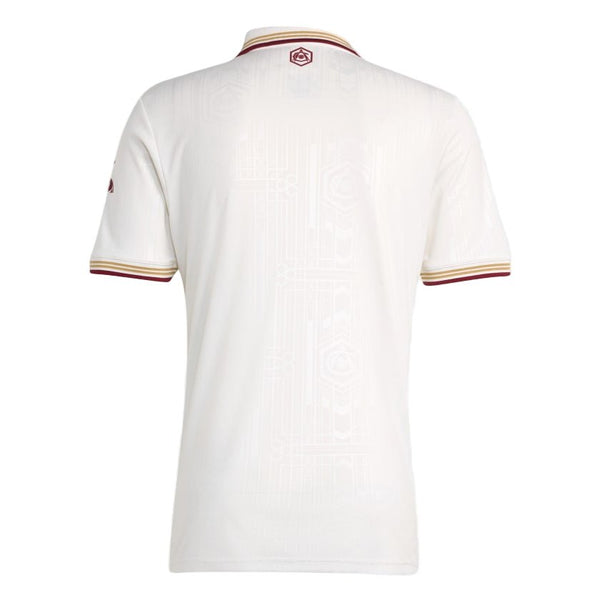 adidas Men's Arsenal FC Third Jersey 25/26 (White/Burgundy)