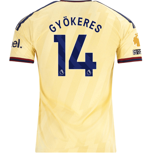 adidas Men's Arsenal FC Viktor Gyökeres Third Jersey w/ EPL + No Room For Racism Patches 26/27 (Yellow) - S