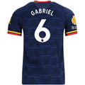 adidas Men's Arsenal Gabriel Magalhaes Away Jersey EPL + No Room For Racism Patches 26/27 (Navy/Yellow)