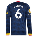 adidas Mens Arsenal Gabriel Magalhaes Long Sleeve Authentic Away Jersey w/ EPL + No Room For Racism Patches 26/27 (Navy)