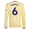 adidas Mens Arsenal Gabriel Magalhães Long Sleeve Third Jersey w/ EPL + No Room For Racism Patches 26/27 (Yellow)
