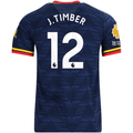adidas Men's Arsenal Jurrien Timber Away Jersey EPL + No Room For Racism Patches 26/27 (Navy/Yellow)