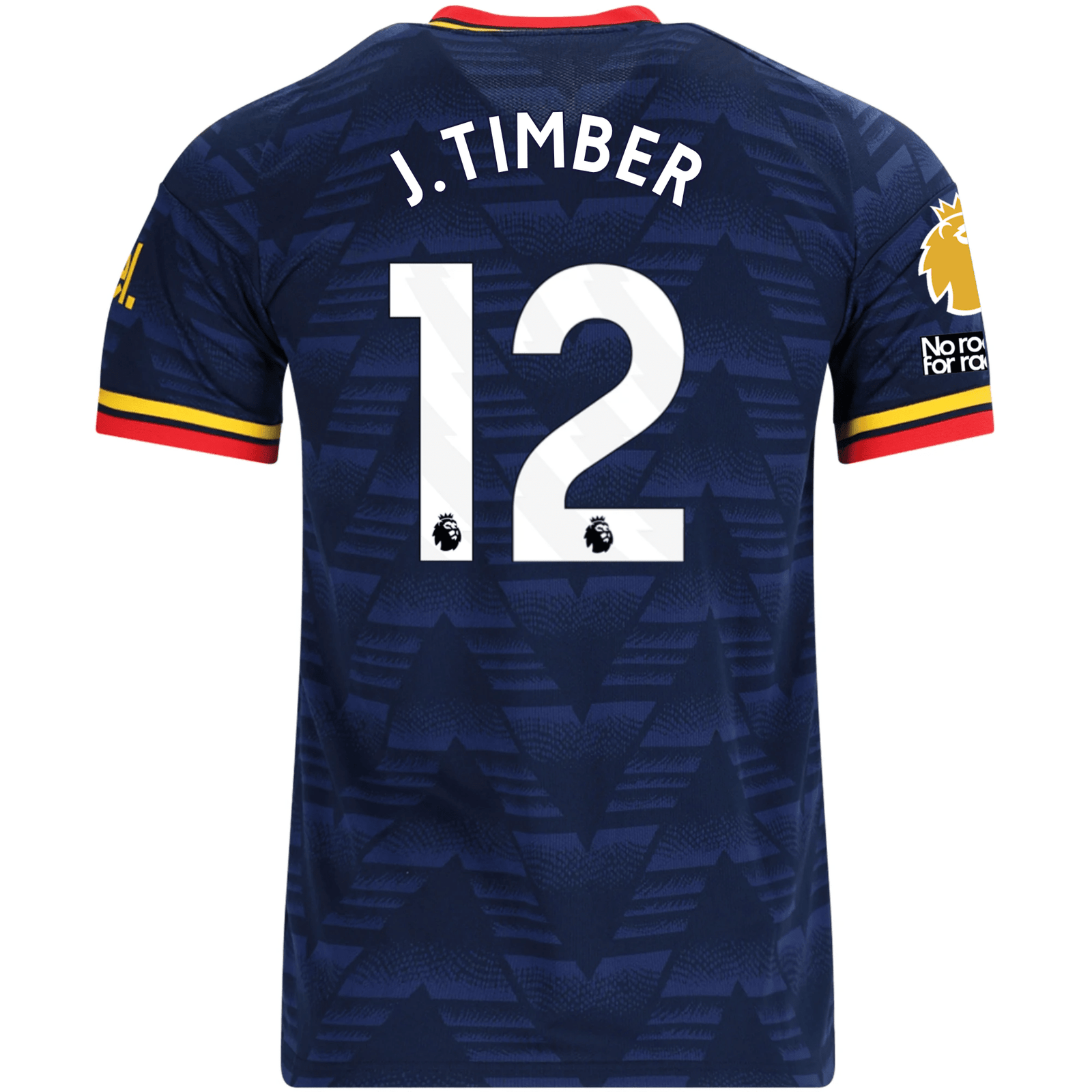 adidas Men's Arsenal Jurrien Timber Away Jersey EPL + No Room For Racism Patches 26/27 (Navy/Yellow) | SoccerWearhouse