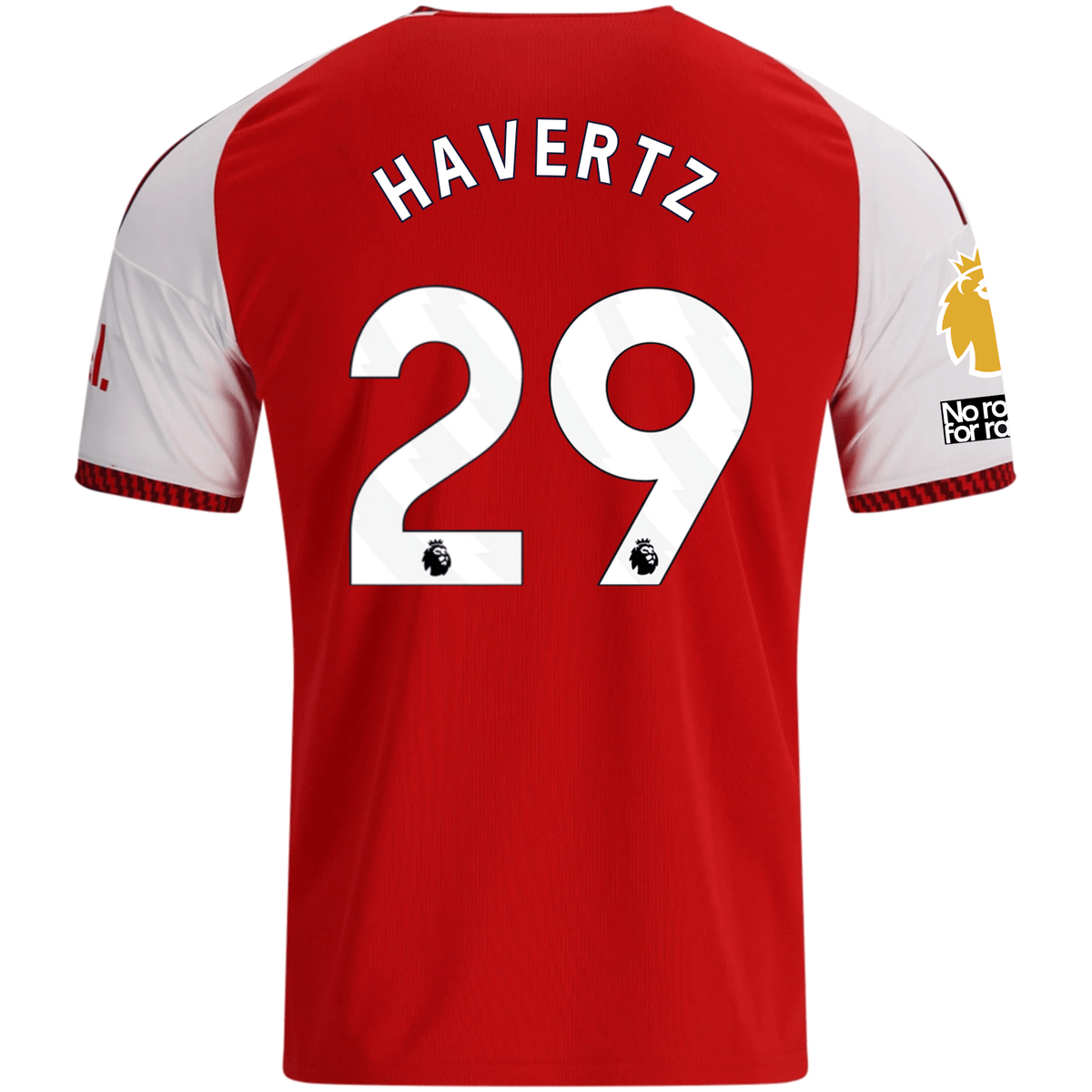 adidas Mens Arsenal Kai Havertz Home Jersey w/ EPL + No Room For Racism Patches 26/27 (Red) | SoccerWearhouse