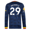 adidas Mens Arsenal Kai Havertz Long Sleeve Authentic Away Jersey w/ EPL + No Room For Racism Patches 26/27 (Navy)