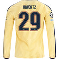 adidas Mens Arsenal Kai Havertz Long Sleeve Third Jersey w/ Champions League Patches 26/27 (Yellow)