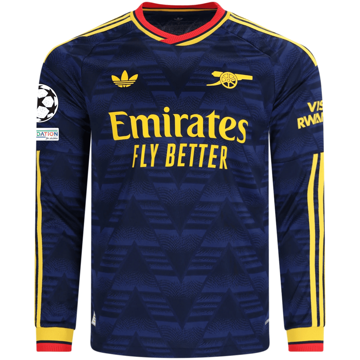 adidas Mens Arsenal Long Sleeve Authentic Away Jersey w/ Champions League Patches 26/27 (Navy) | SoccerWearhouse