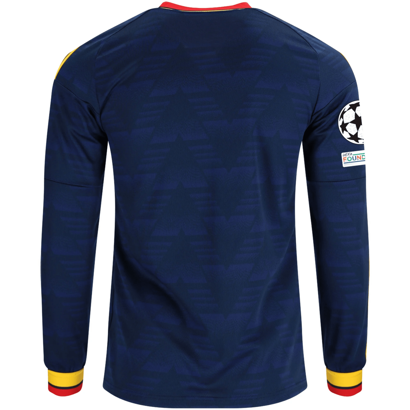 adidas Mens Arsenal Long Sleeve Away Jersey w/ Champions League Patches 26/27 (Navy/Yelllow) | SoccerWearhouse