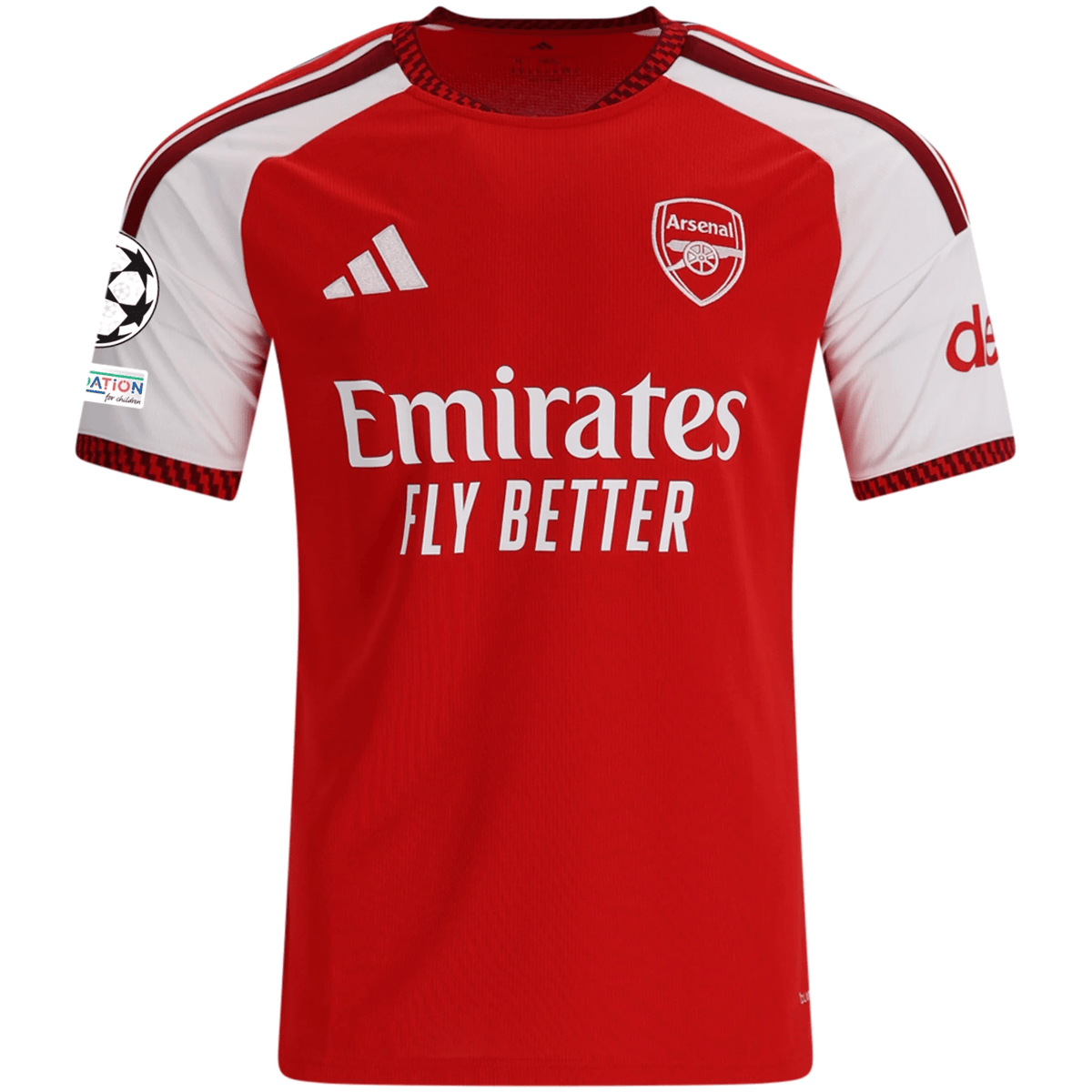 adidas Mens Arsenal Martin Odeegard Home Jersey w/ Champions League Patches 26/27 (Red) | SoccerWearhouse