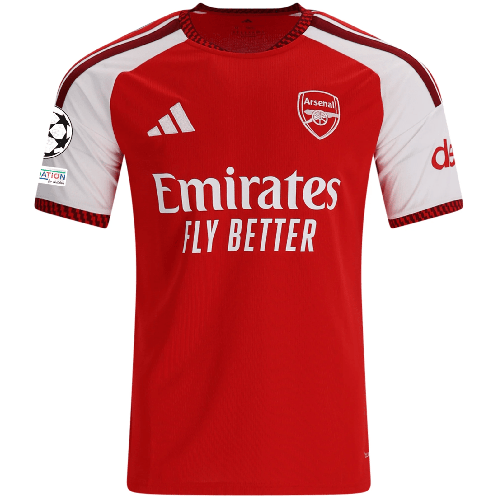 adidas Mens Arsenal Martin Odeegard Home Jersey w/ Champions League Patches 26/27 (Red) | SoccerWearhouse