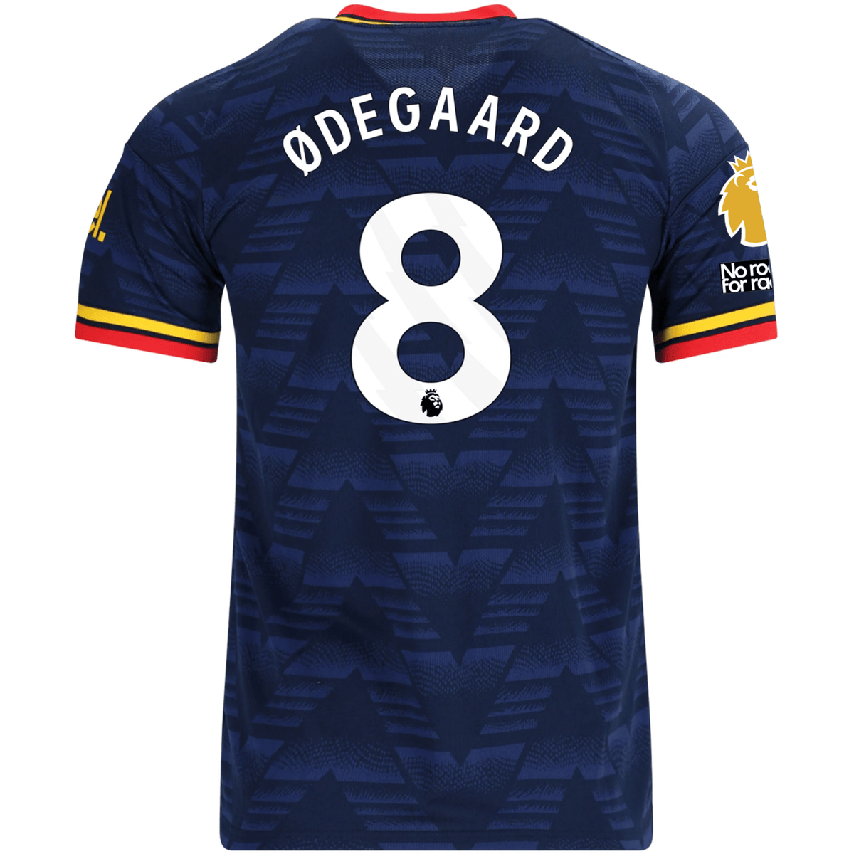 adidas Men's Arsenal Martin Odegaard Away Jersey EPL + No Room For Racism Patches 26/27 (Navy/Yellow) | SoccerWearhouse