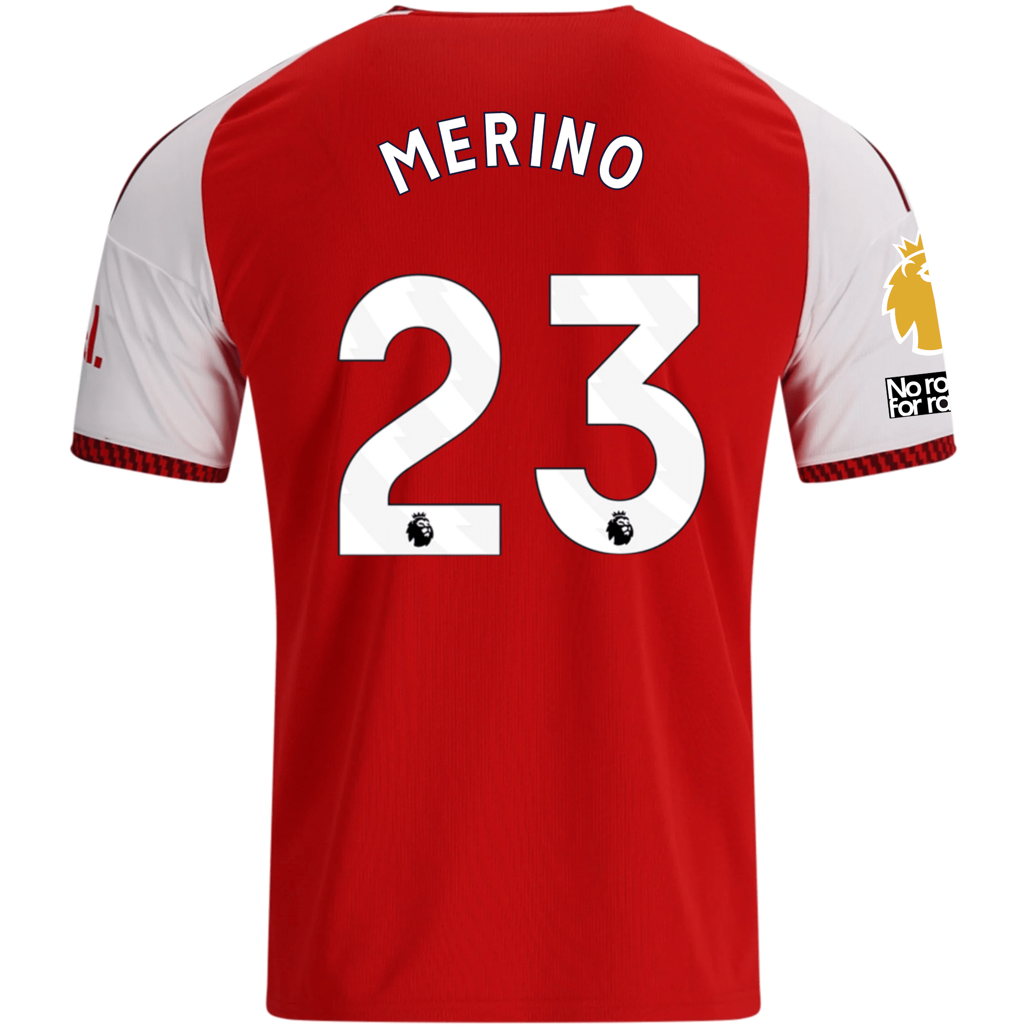 adidas Mens Arsenal Mikel Merino Home Jersey w/ EPL + No Room For Raci