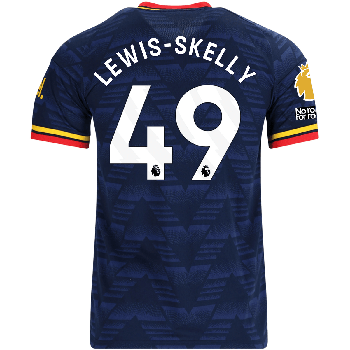 adidas Men's Arsenal Myles Lewis-Skelly Away Jersey EPL + No Room For Racism Patches 26/27 (Navy/Yellow) | SoccerWearhouse