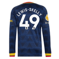 adidas Mens Arsenal Myles Lewis-Skelly Long Sleeve Authentic Away Jersey w/ EPL + No Room For Racism Patches 26/27 (Navy)