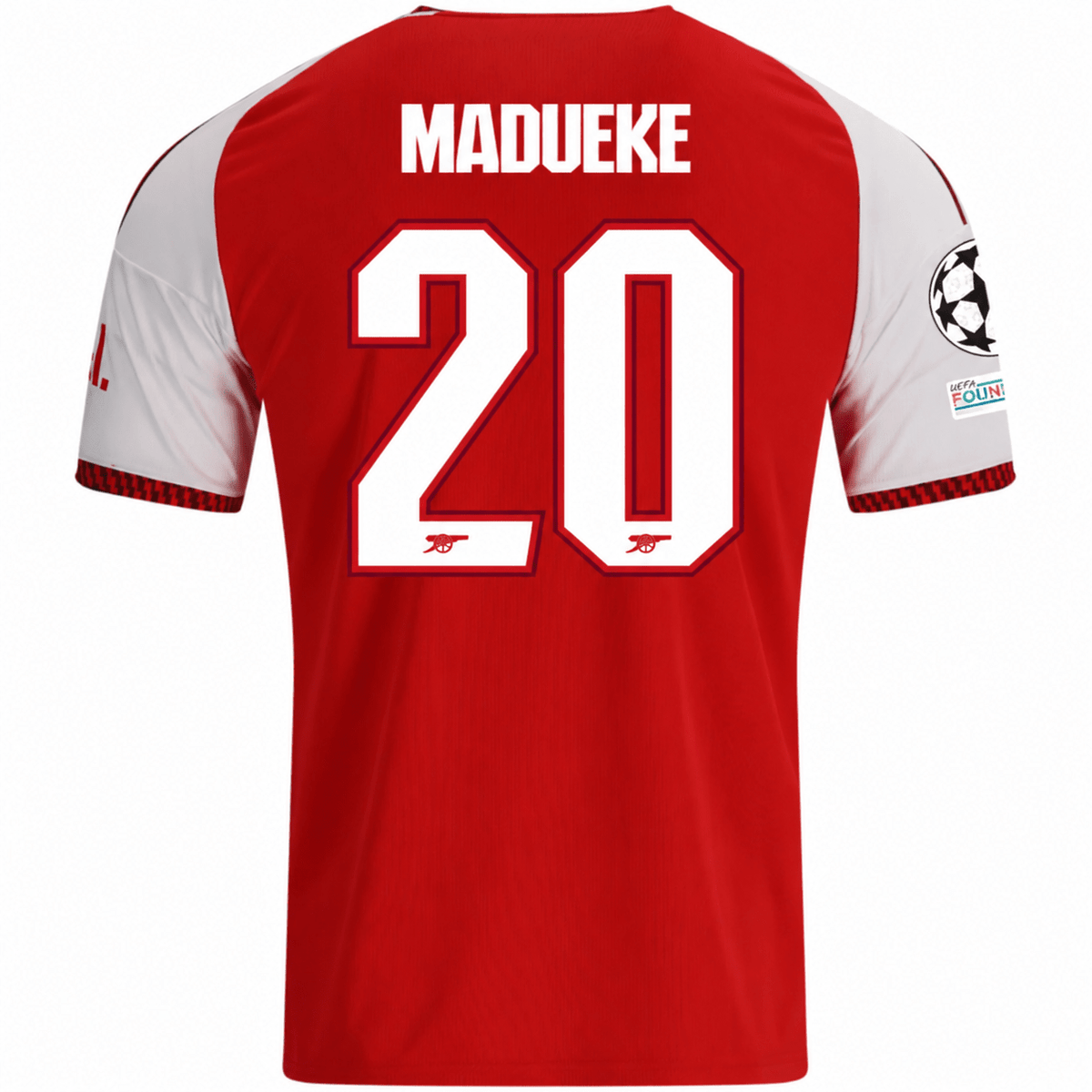 adidas Mens Arsenal Noni Madueke Home Jersey w/ Champions League Patches 26/27 (Red) | SoccerWearhouse