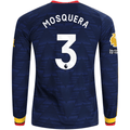 adidas Mens Arsenal Cristhian Mosquera Long Sleeve Away Jersey w/ EPL + No Room For Racism Patches 26/27 (Navy/Yelllow)