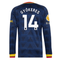 adidas Mens Arsenal Viktor Gyökeres Long Sleeve Authentic Away Jersey w/ EPL + No Room For Racism Patches 26/27 (Navy)
