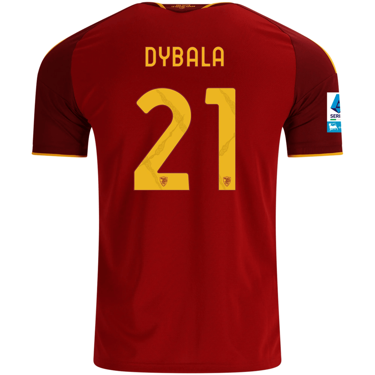 adidas Mens AS Roma Paulo Dybala Home Jersey w/ Serie A Patch 26/27 (Burgundy) | SoccerWearhouse