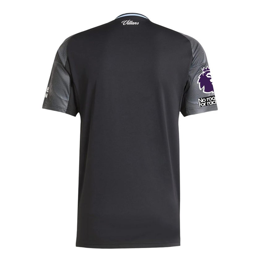 adidas Men's Aston Villa 25/26 Away Jersey w/ EPL + NRFR Patches (Black/Global Blue) | SoccerWearhouse