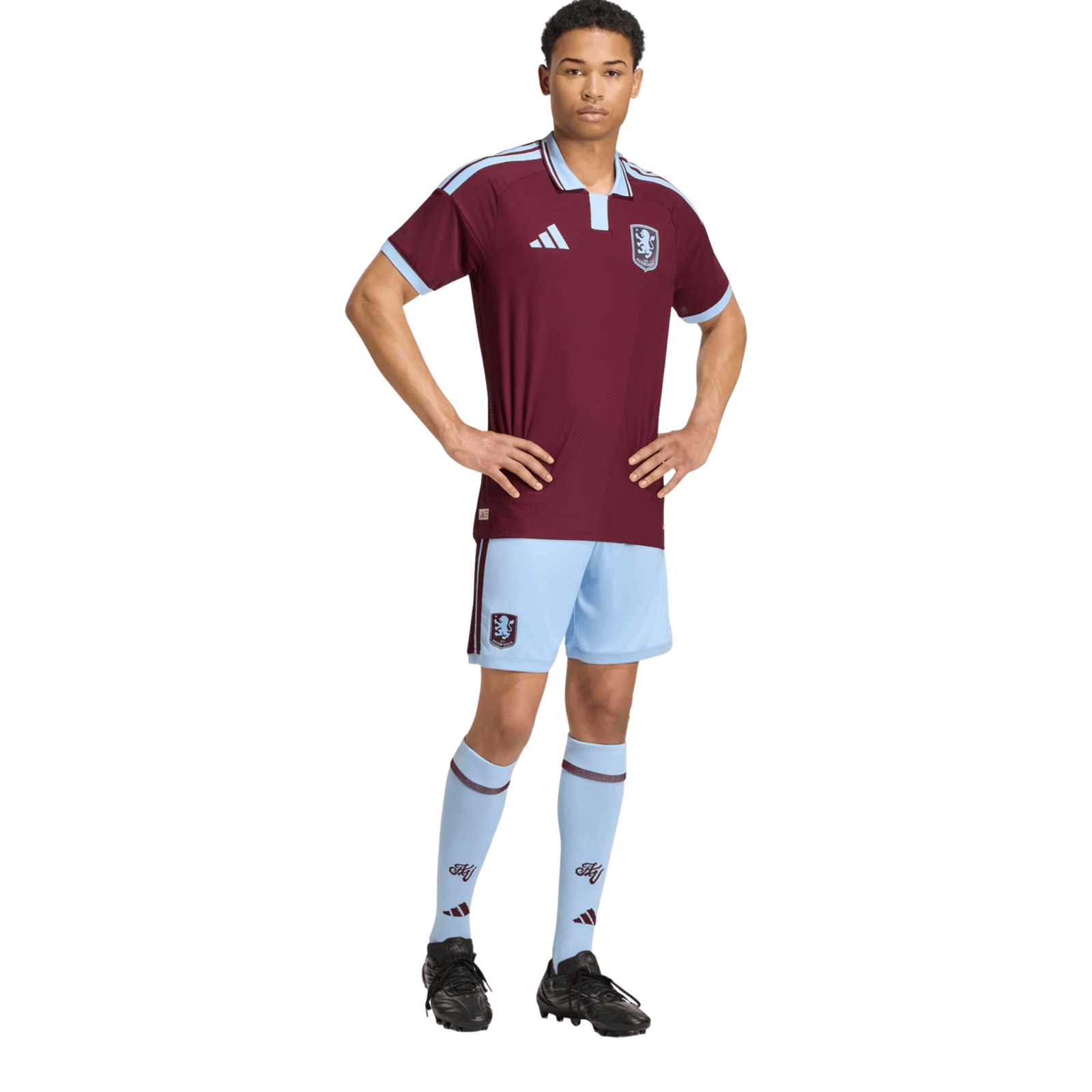 adidas Mens Aston Villa Authentic Home Jersey 26/27 (Maroon/Glow Blue) | SoccerWearhouse