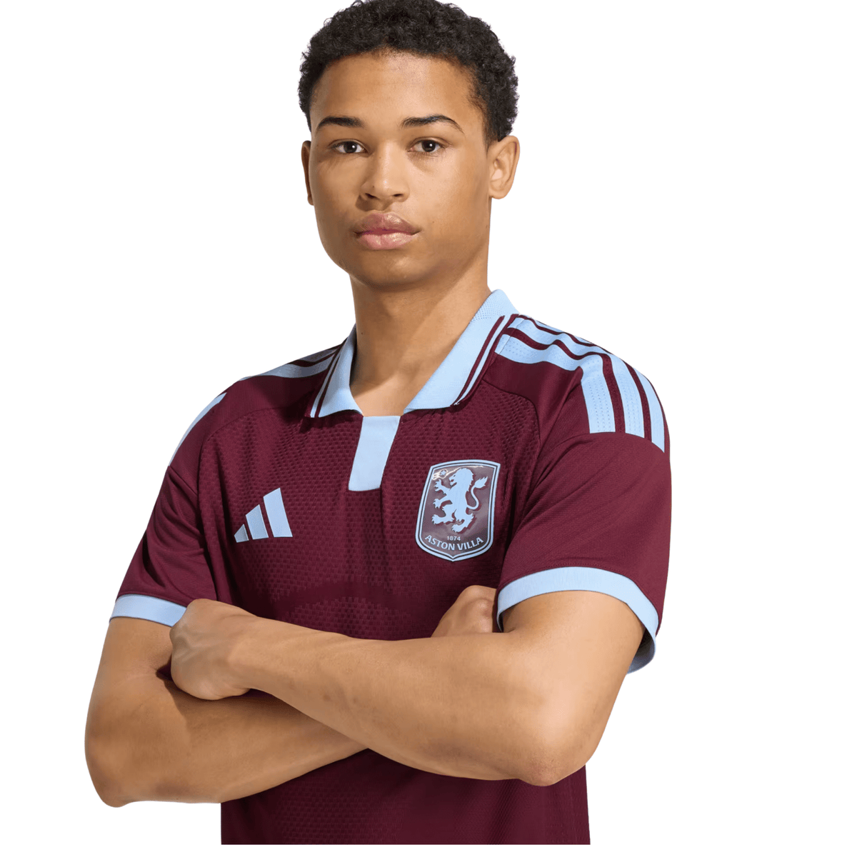 adidas Mens Aston Villa Authentic Home Jersey 26/27 (Maroon/Glow Blue) | SoccerWearhouse