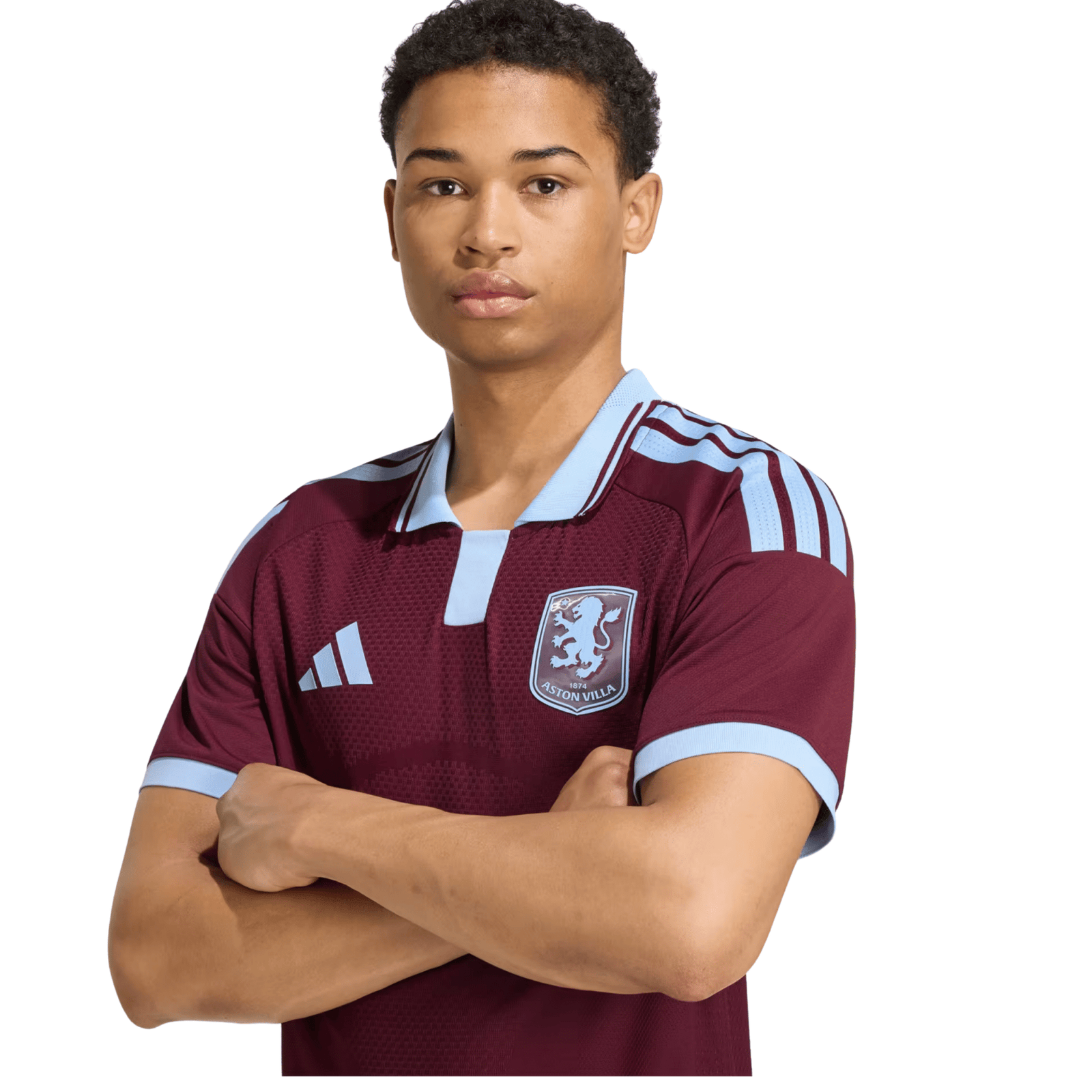 adidas Mens Aston Villa Authentic Home Jersey 26/27 (Maroon/Glow Blue) | SoccerWearhouse