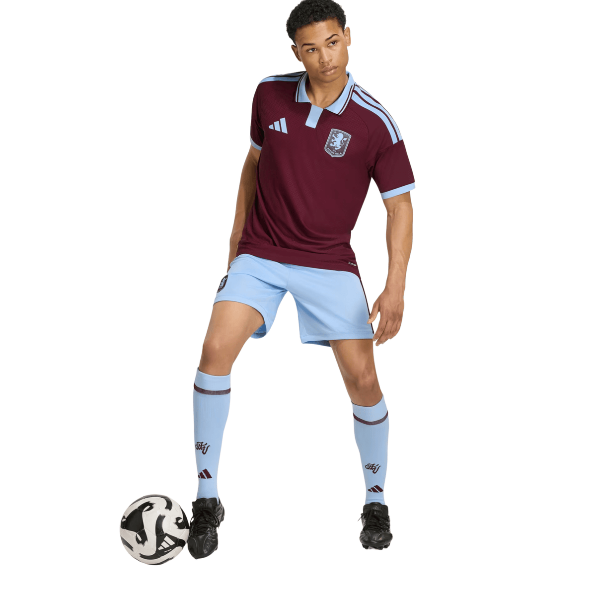 adidas Mens Aston Villa Authentic Home Jersey 26/27 (Maroon/Glow Blue) | SoccerWearhouse