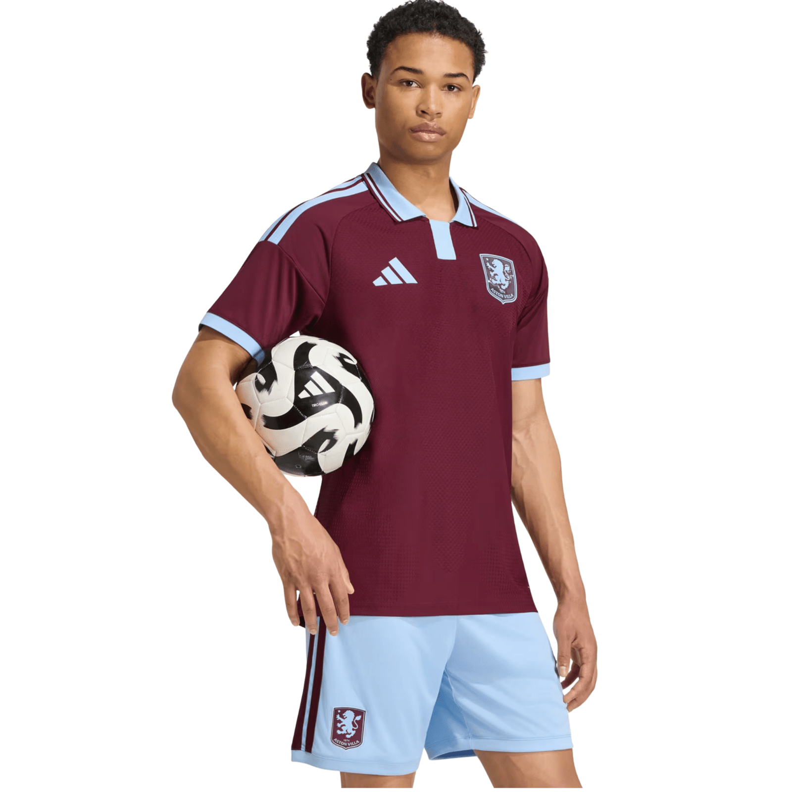 adidas Mens Aston Villa Authentic Home Jersey 26/27 (Maroon/Glow Blue) | SoccerWearhouse