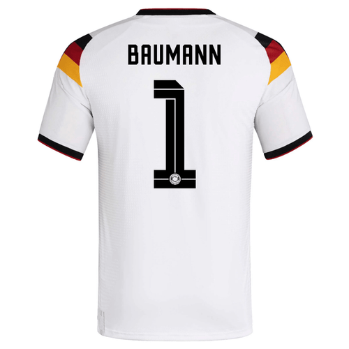 adidas Men's Baumann Germany Authentic Home World Cup Jersey 2026 (White/Black) - S
