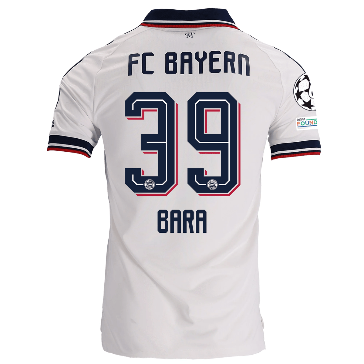 adidas Mens Bayern Munich Bara Sapoko Ndiaye Away Jersey w/ Champions League Patches 26/27 (White) | SoccerWearhouse