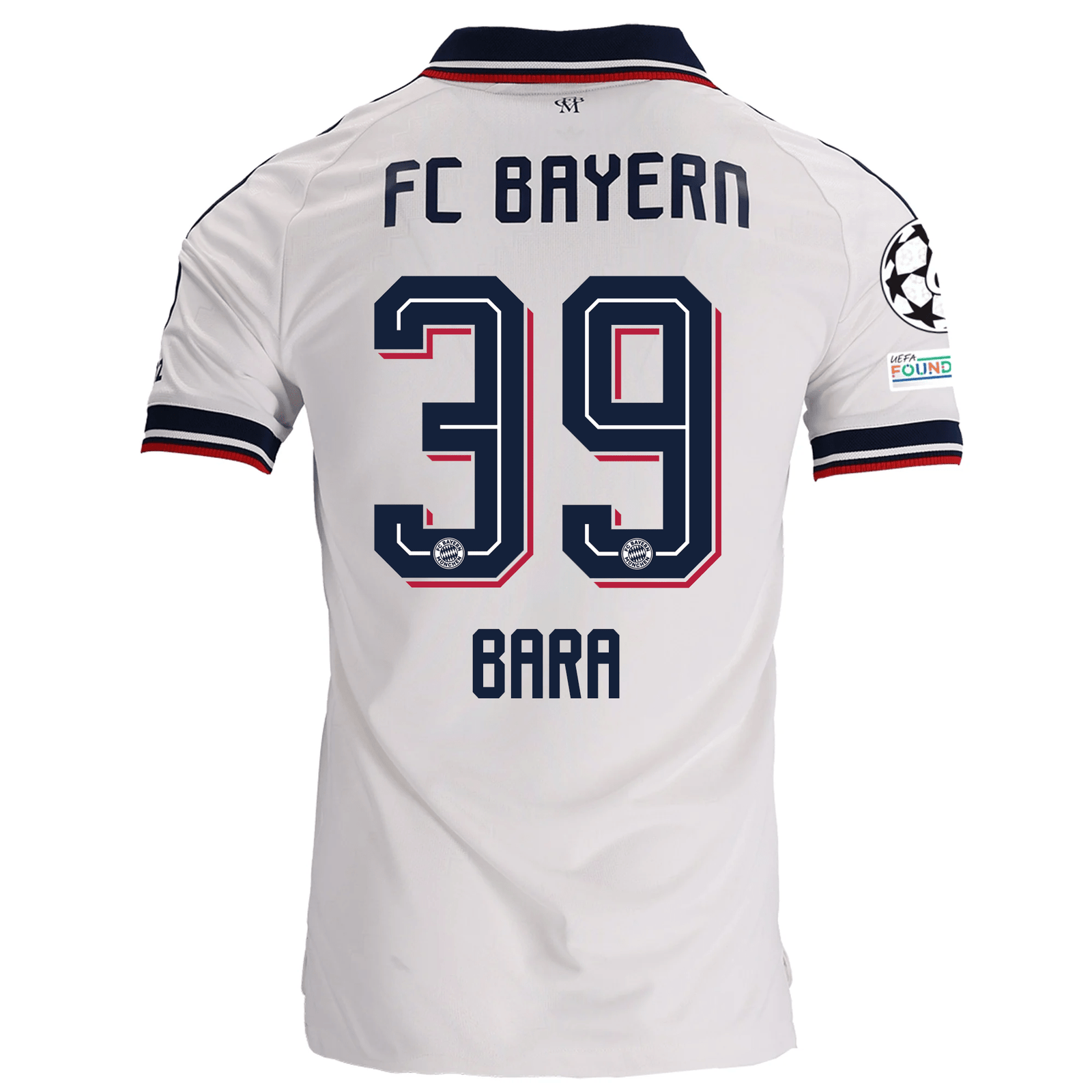 adidas Mens Bayern Munich Bara Sapoko Ndiaye Away Jersey w/ Champions League Patches 26/27 (White) | SoccerWearhouse