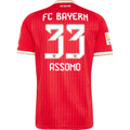 adidas Mens Bayern Munich Bastian Assomo Home Jersey w/ Bundesliga Champion Patch 26/27 (Red)