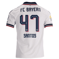 adidas Mens Bayern Munich David Santos Daiber Away Jersey w/ Bundesliga Champion Patch 26/27 (White)