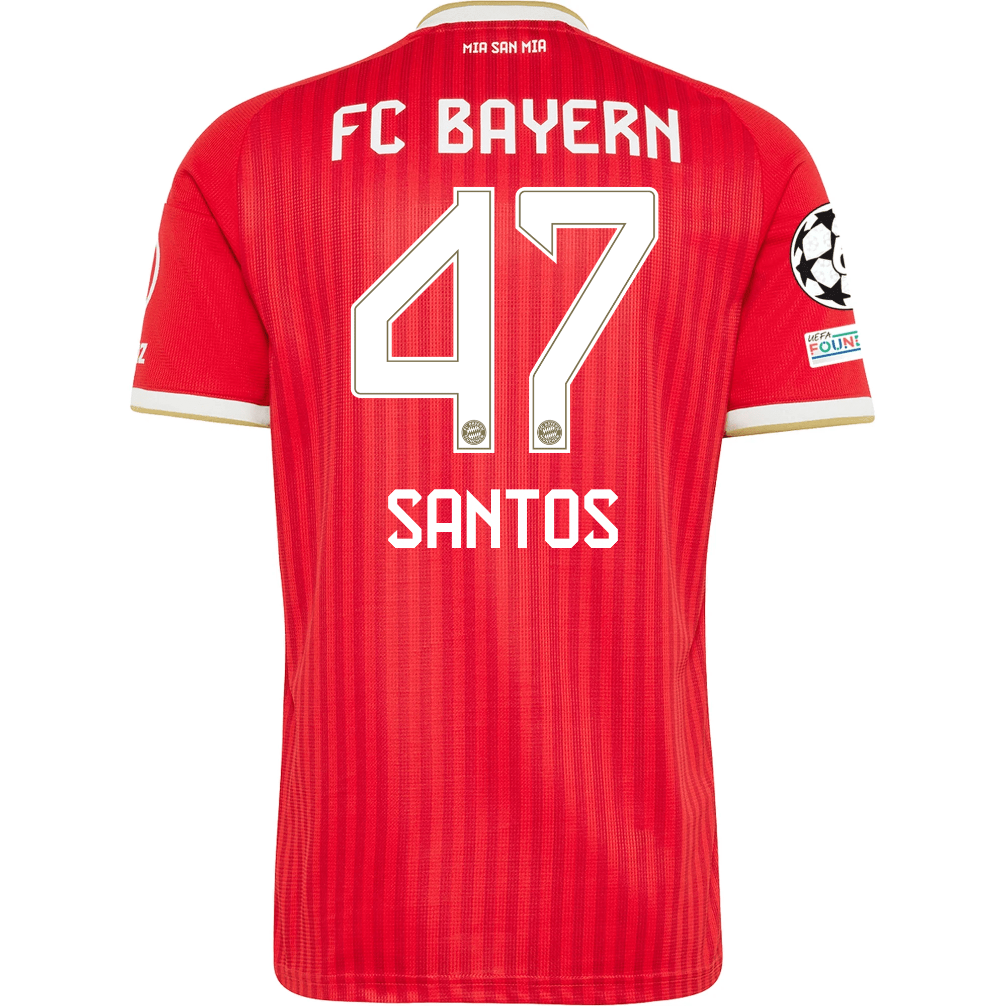 adidas Mens Bayern Munich David Santos Daiber Home Jersey w/ Champions League Patches 26/27 (Red)
