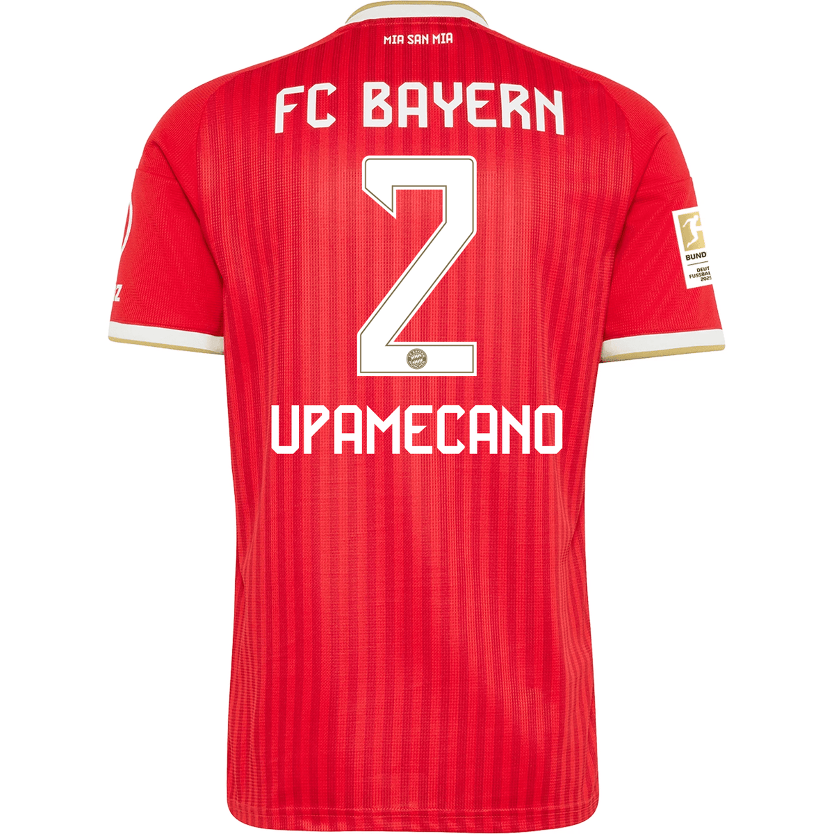 adidas Mens Bayern Munich Dayot Upamecano Home Jersey w/ Bundesliga Champion Patch 26/27 (Red) | SoccerWearhouse